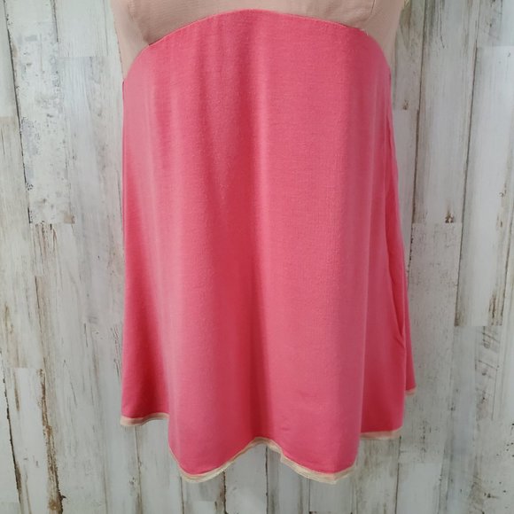 5/$25 Pinkeilon Womens Top S Pink Cream Cami Ribbon Trim H11 - Picture 3 of 5
